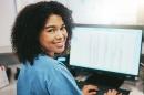 Female student at computer